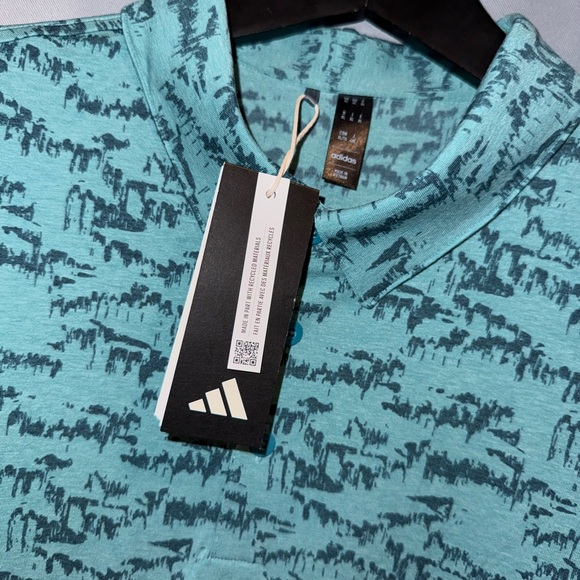 Adidas Men's Aqua Patterned Short Sleeve Tee - Picture 2 of 4